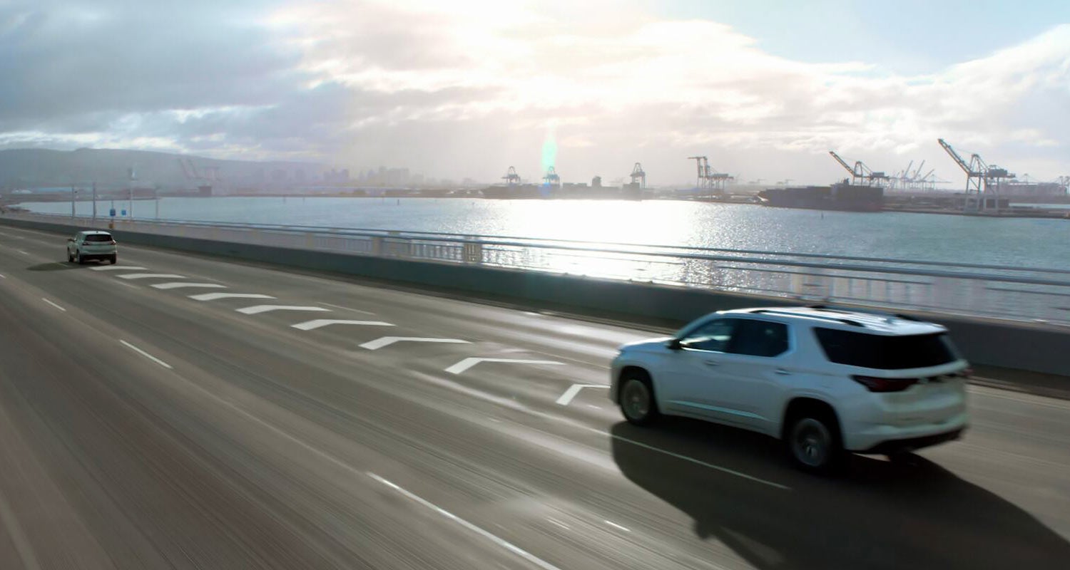 Car running on a road