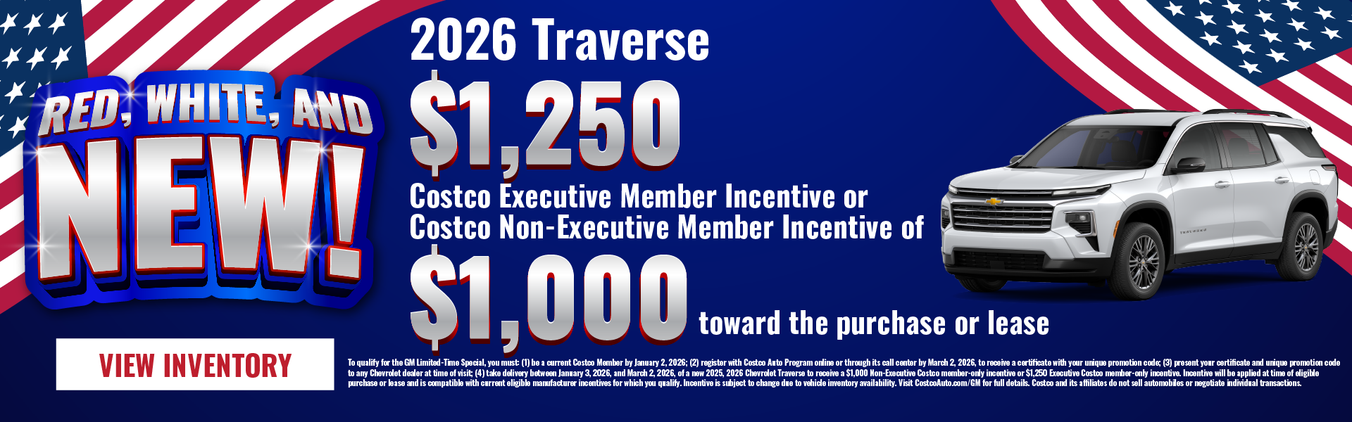 2026 Traverse $1,250 Costco Executive Member Incentive