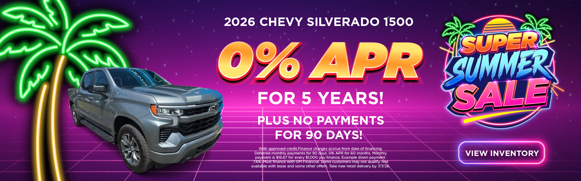 2026 Chevy Silverado 1500 0% APR for 5 years!