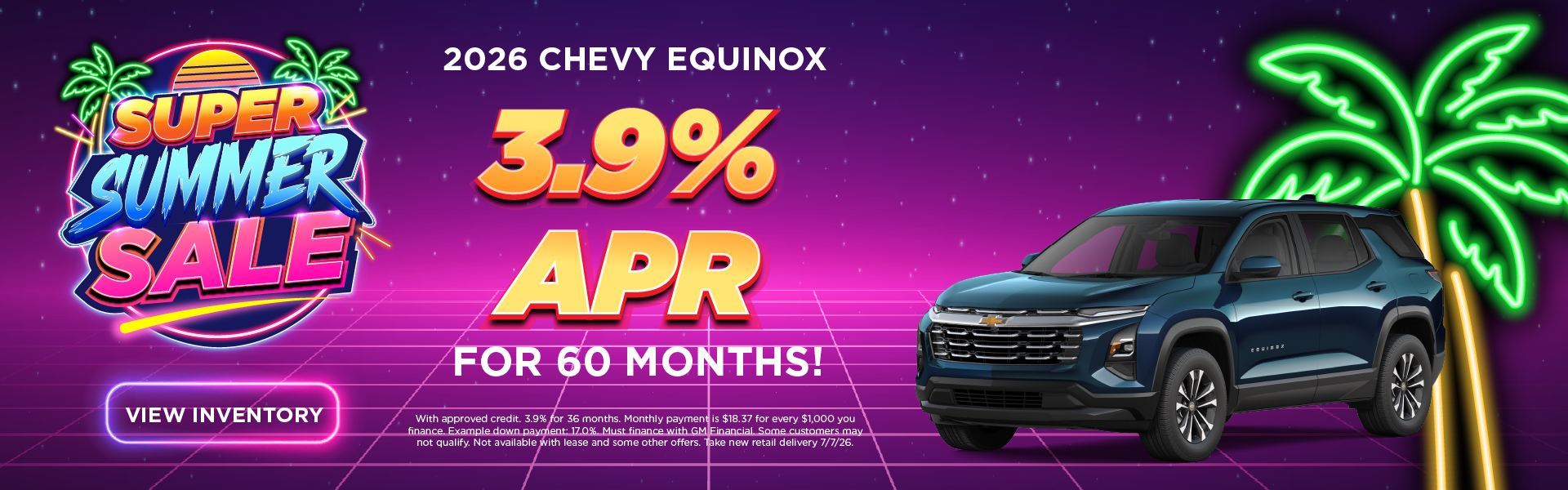 2026 Chevy Equinox 3.9% APR for 60 months!