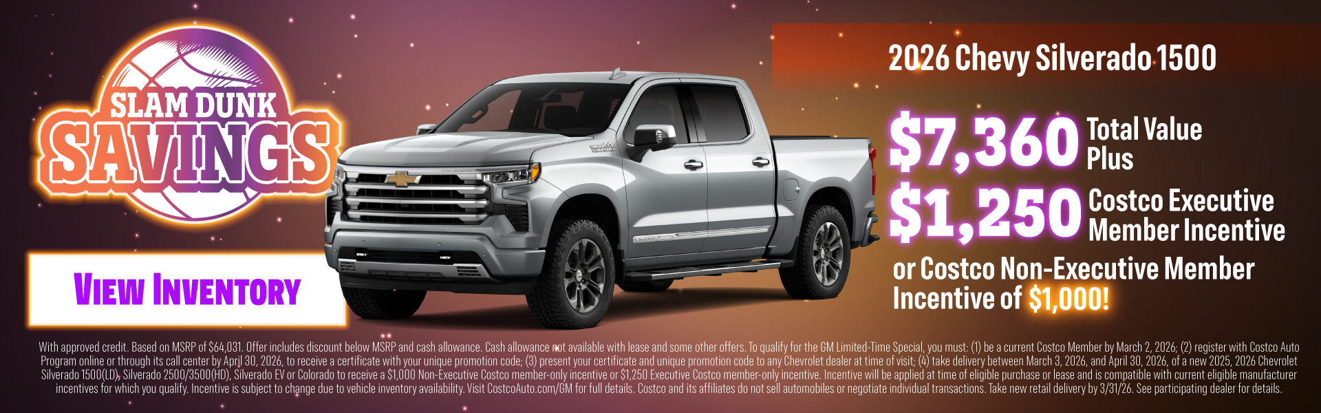 2026 Chevy Silverado 1500 $7,360 Total Value Plus