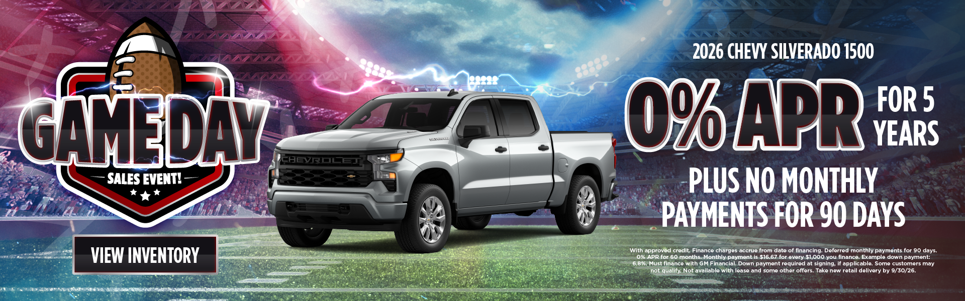 2026 Chevy Silverado 1500 0% APR for 5 Years