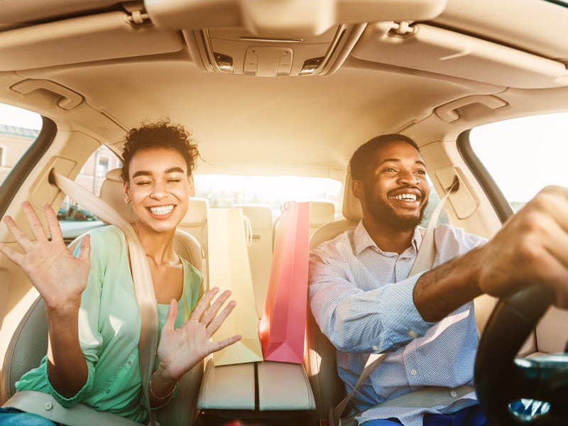 Lancaster Motor Company in Lancaster SC couple driving away in their used car