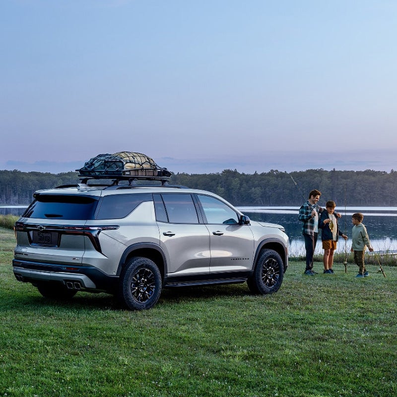 Lancaster Motor Company in Lancaster SC family fishing next to their new Chevy