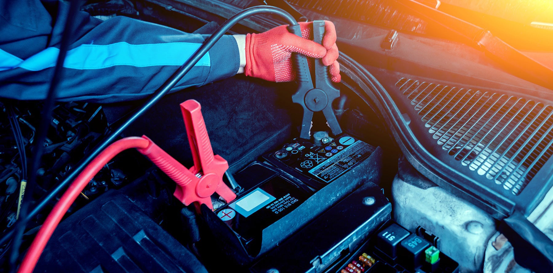 Accumulator Charging Hands Terminals Car Repair